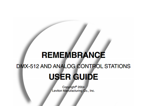 Leviton Remembrance Manual Leviton Remembrance Manual