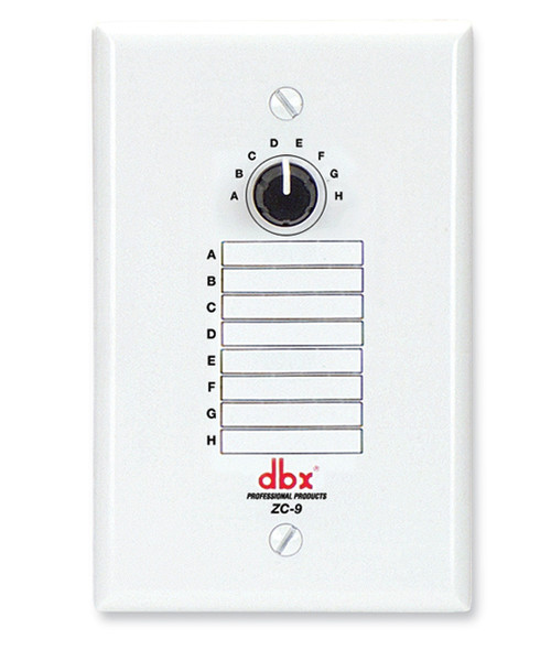 DBX DBXZC9V Nine Wall Mounted Eight Position Zone Controller DBX DBXZC9V Nine Wall Mounted Eight Position Zone Controller