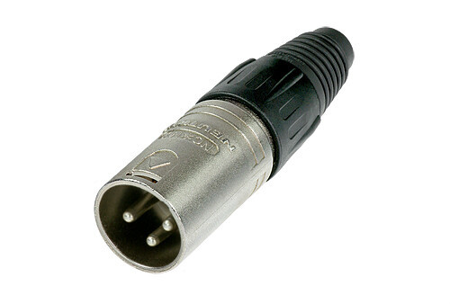 Neutrik NC3MX 3 pole male cable connector with Nickel housing and silver contacts Neutrik NC3MX 3 pole male cable connector with Nickel housing and silver contacts