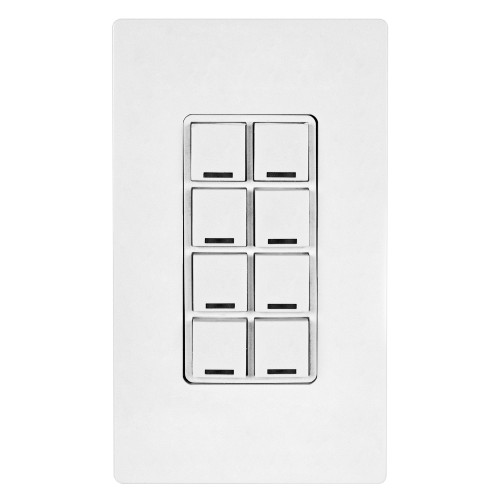 Leviton DRKDN-U8W Keypad Room Controller, 8 Button, GreenMAX® DRC Wireless (DRKDN-U8W)