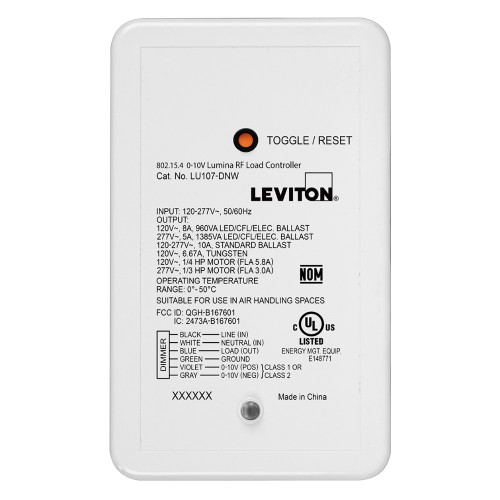 Leviton LU107-DNW Wireless Load Control Power Pack, Dimming, 0-10V (LU107-DNW) Leviton LU107-DNW Wireless Load Control Power Pack, Dimming, 0-10V (LU107-DNW)