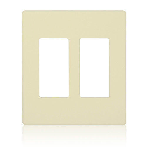 Leviton RDGSW-M2I Wall Plate for GreenMAX® Keypad Light Switch, 2 Gang, Engraved, Ivory (RDGSW-M2I)