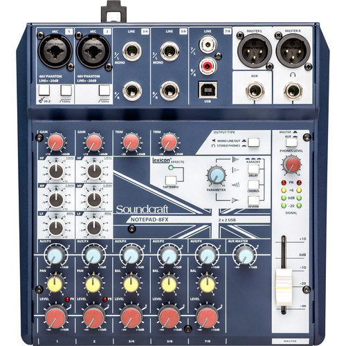 Soundcraft Notepad-8FX Small-Format Analog Mixing Console with USB I/O and Lexicon Effects (SCR-5085984US-01)