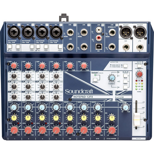Soundcraft Notepad-12FX Small-Format Analog Mixing Console with USB I/O and Lexicon Effects (SCR-5085985US-01)