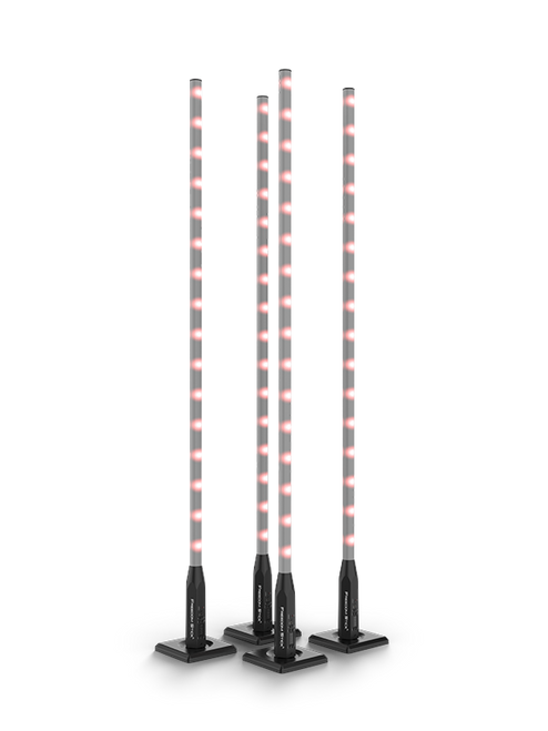 Chauvet DJ Freedom Stick X4 Battery-Powered RGB LED Tube Kit with Stands & Case (4-Pack) (FREEDOMSTICKX4)