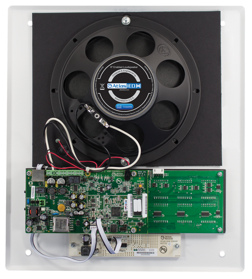 Atlas Sound IP-8SCMF PoE+ Indoor Wall Mount IP Endpoint Speaker with LED Display, Talkback Microphone, and LED Flashers (IP-8SCMF)