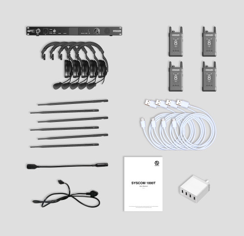 Hollyland HL-Syscom 1000T-4B Syscom 1000T Full Duplex Wireless Intercom System With 4 Belt Packs Hollyland HL-Syscom 1000T-4B Syscom 1000T Full Duplex Wireless Intercom System With 4 Belt Packs