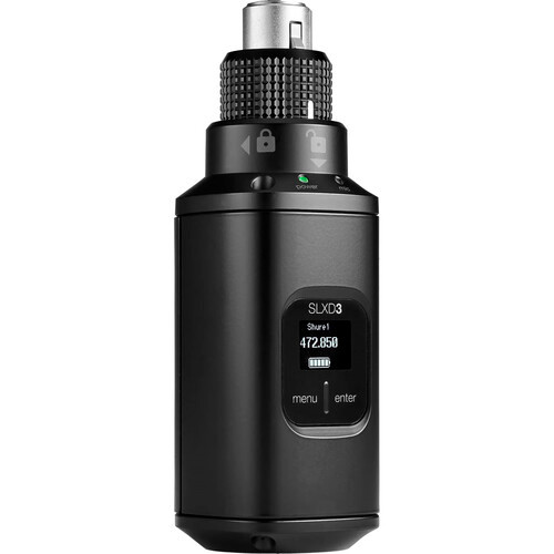 Shure SLXD3 Plug-On Digital Wireless Transmitter With XLR Connector (SLXD3=-G58) Shure SLXD3 Plug-On Digital Wireless Transmitter With XLR Connector (SLXD3=-G58)