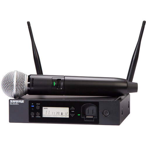Shure GLXD24R+/B87A-Z3 Dual-Band Wireless Vocal Rack System with