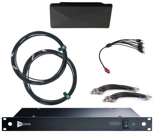 RF Venue D-ARCBD9 Diversity Architectural Antenna & DISTRO9 HDR 9-Channel UHF Distribution System Pack (Black, 470 to 616 MHz) (D-ARCBD9)