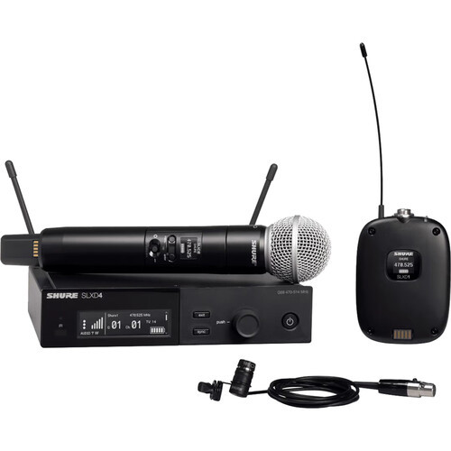 Shure SLXD124/85M-J52 Digital Wireless Combo Microphone System (J52: 558 to 602 and 614 to 616 MHz) (SLXD124/85M-J52)