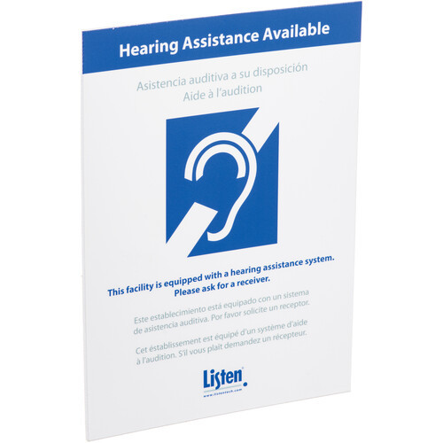 Listen Technologies LA-303 Multi-Lingual Assistive Listening Notification Sign (LA-303) Listen Technologies LA-303 Multi-Lingual Assistive Listening Notification Sign (LA-303)