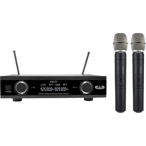 CAD Audio GXLD2HHAI Dual-Channel Digital Wireless Handheld Microphone System (AI: 909 to 927 MHz) (GXLD2-HHAI-U)