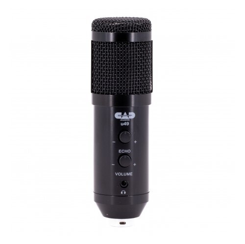 CAD Audio U49 USB Studio Microphone with Headphone Monitor and Echo (U49-U)