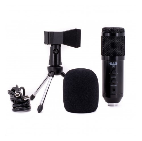 CAD Audio U49 USB Studio Microphone with Headphone Monitor and Echo (U49-U)