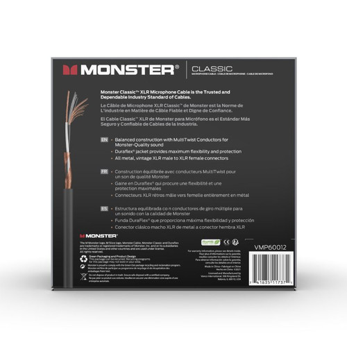 Monster CLAS-M-50WW-U Classic Microphone Cable. 50' (CLAS-M-50WW-U)
