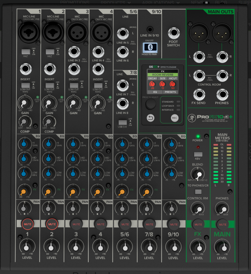 Mackie ProFX10v3+ 10-Channel Analog Mixer (PROFX10-V3-PLUS-U)