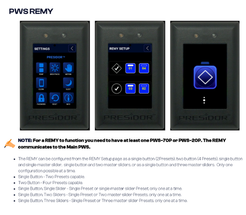 Johnson Systems PWS-REMY-W Remote Entry Wall Station, White (PWS-REMY-W)