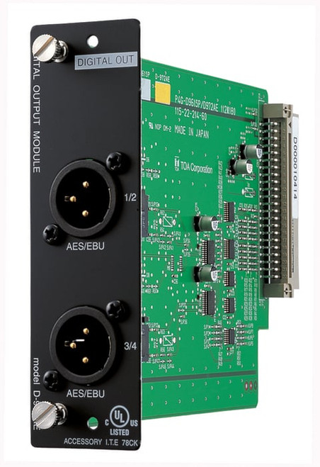 Toa D-972AE 4-Channel Line Output Module for D-901 and DP-K1 with AES/EBU (D-972AE)