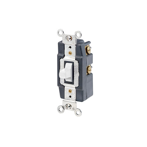 Leviton ILC-1257-W Momentary Toggle Switch - 20 Amp 120/277V SPDT - Center Off - White (ILC-1257-W)
