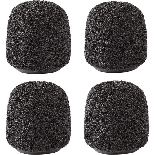 Shure RK187WS-B Snap-Fit Foam Windscreen for Select Lavaliers (Black, 4-Pack) (RK187WS-B)