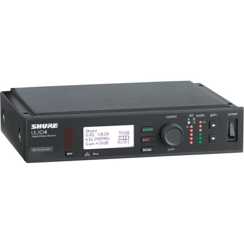 Shure ULXD4GV=-G50 Single-Channel Digital Wireless Receiver with Always-On Encryption (G50: 470 to 534 MHz) (ULXD4GV=-G50)