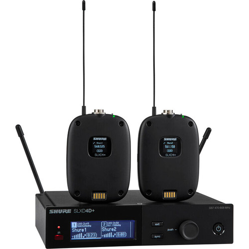 Shure SLXD14D+-G57 Dual-Channel Digital Wireless Bodypack System with No Mics (G57: 470 to 608 MHz) (SLXD14D+-G57)
