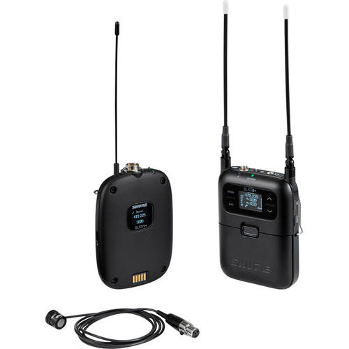 Shure SLXD15+/85M-G57 Digital Camera-Mount Wireless Low-Profile Cardioid Lavalier Microphone System (G57: 470 to 608 MHz) (SLXD15+/85M-G57)