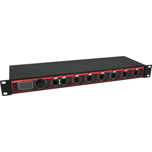 Swisson XPD-28-5R4-US DMX & RDM Splitter - 2x 5-Pin XLR Inputs - 4x 5-Pin & 4x 3-Pin XLR Outputs (XPD-28-5R4-US)