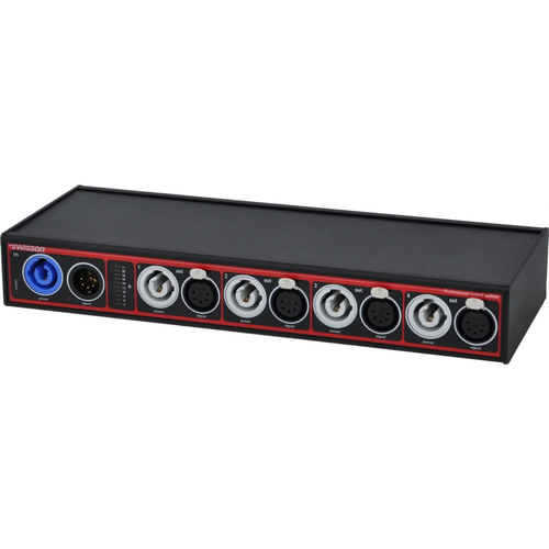 Swisson XSH-3RR-1P4 Hybrid Splitter with Rack Mounting Kit, 3-Pin XLR, DMX & RDM (XSH-3RR-1P4)