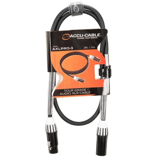 Accu-Cable AXLPRO-3 Tour-Grade Balanced XLR Cable, 3ft (AXLPRO-3)