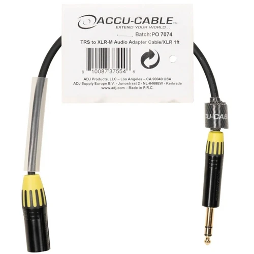 Accu-Cable ADPQXL-M Audio Adapter Cable 1ft. (ADPQXL-M)