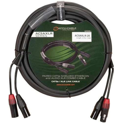Accu-Cable AC5AXLR-25 CAT 5/XLR Link Combo Cable (25') (AC5AXLR-25)