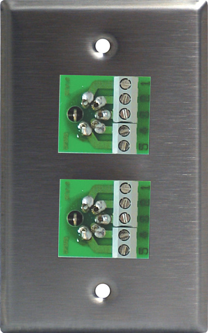 Lightronics CP521 Single Gang Wall Plate with DUAL 5 Pin Male DMX Connectors Lightronics CP521 Single Gang Wall Plate with DUAL 5 Pin Male DMX Connectors