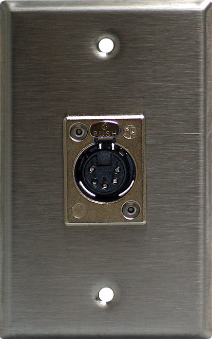 Lightronics CP502 Single Gang Wall Plate with 5 Pin Female DMX Connector Lightronics CP502 Single Gang Wall Plate with 5 Pin Female DMX Connector