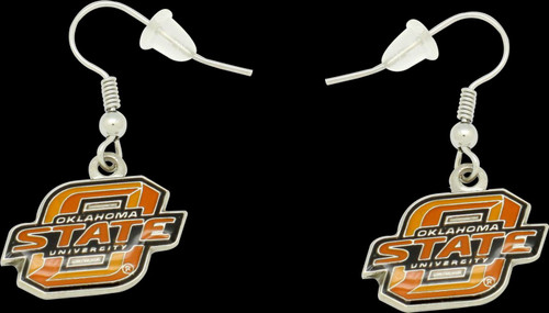 OKLAHOMA STATE COLLEGE DANGLER EARRINGS