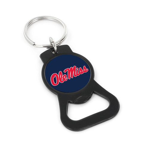 OLE MISS (BLACK) BOTTLE OPENER KEYCHAIN