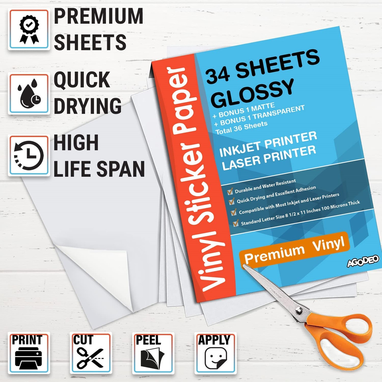 premium printable vinyl sticker paper for inkjet laser printer kumbamarket