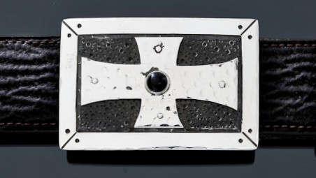 Sterling Silver Cross Buckle with Onyx