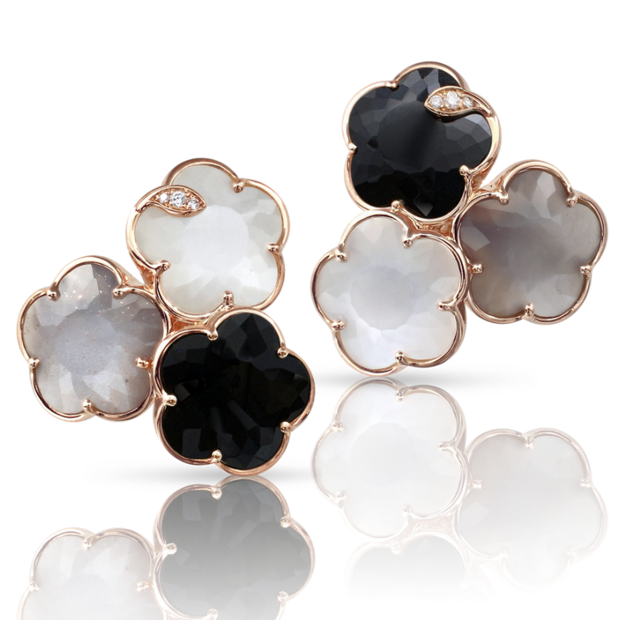 Pasquale Bruni Bouquet Lunaire 18K Rose Gold Earrings with Moon Gems and  Diamonds