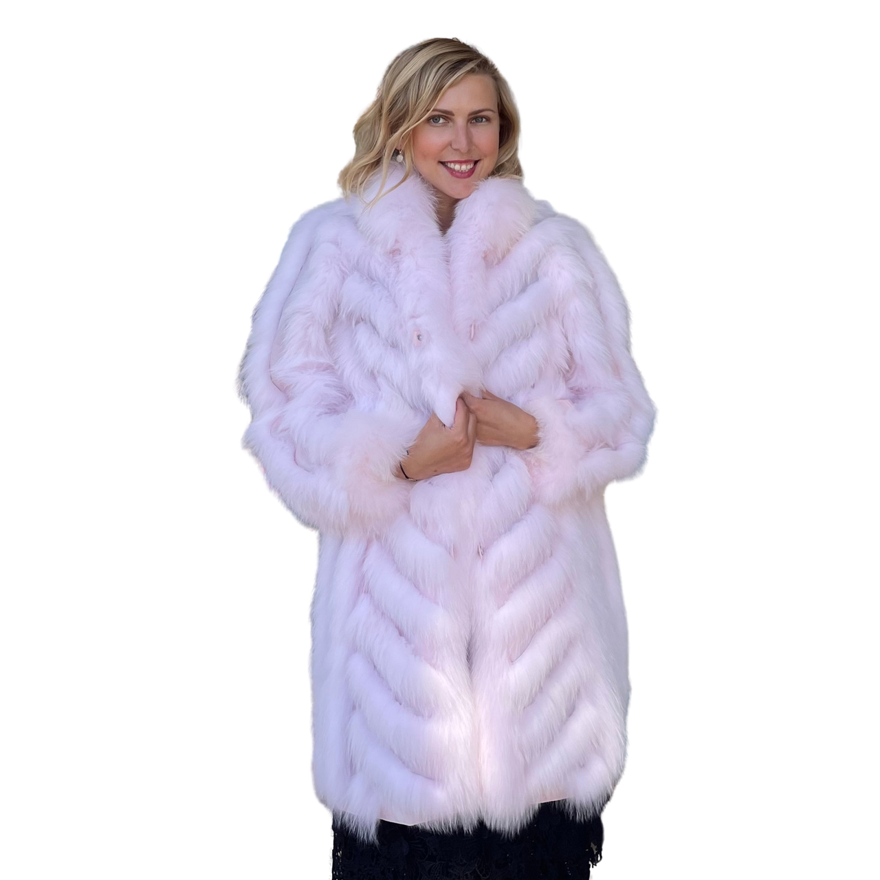 LV fur coat - pink