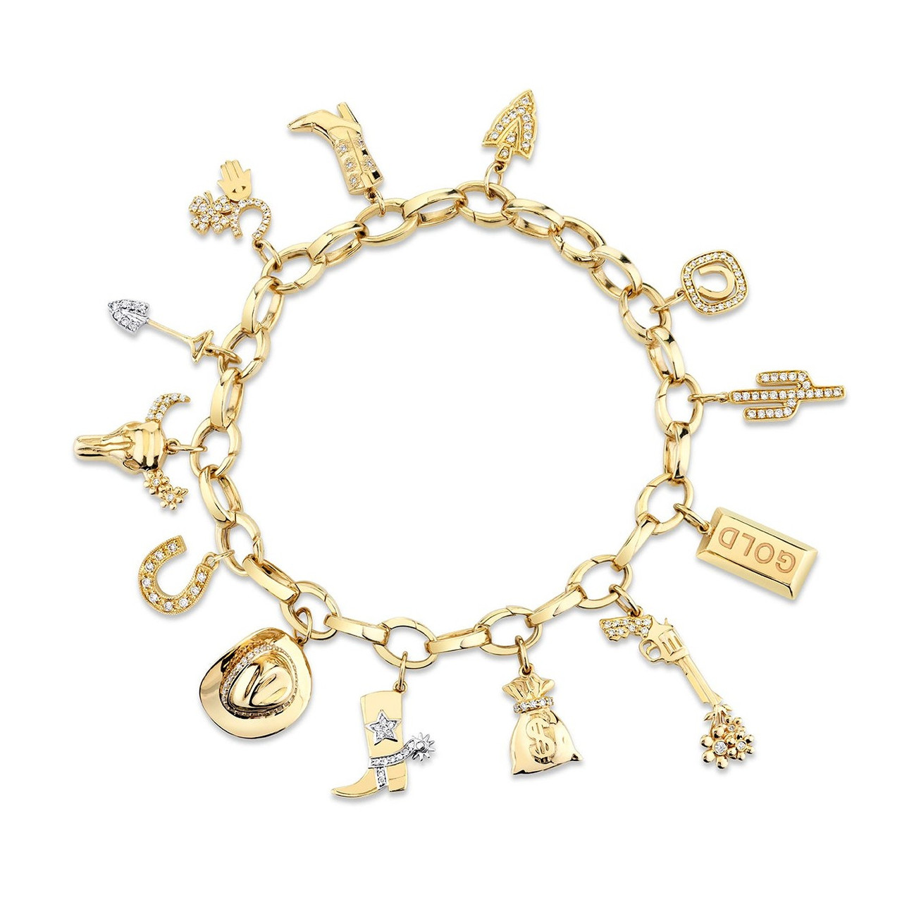 SYDNEY EVAN Tiny Link 14-karat gold bracelet