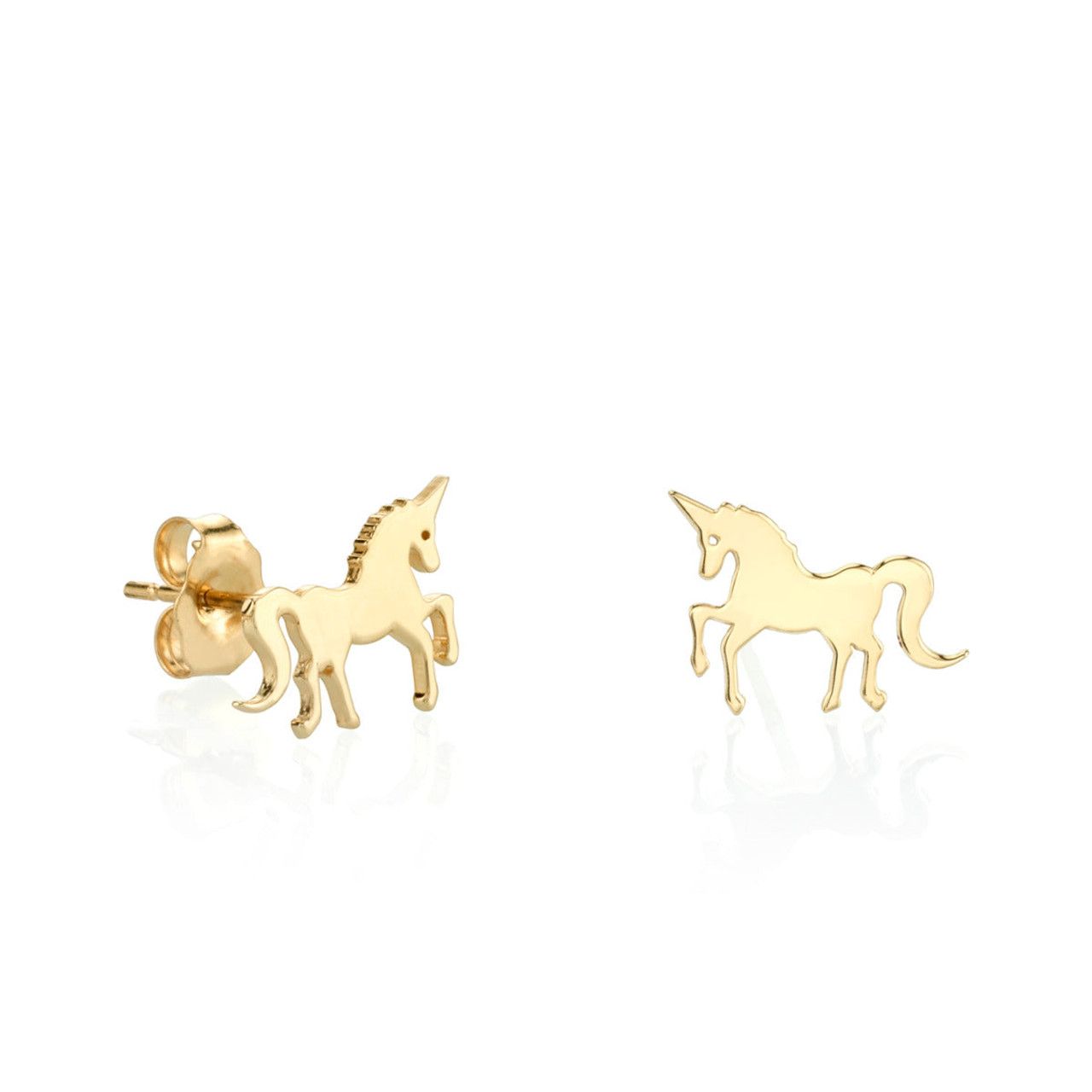 Unicorn Earrings Gold - Flor Amazona