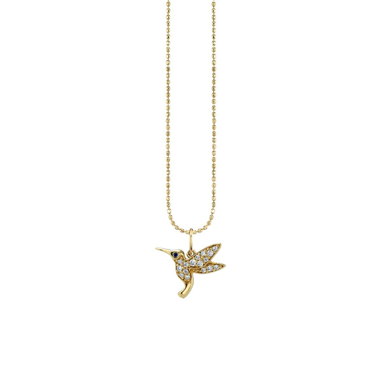 Pave Diamond Hummingbird Necklace | 14k Gold | EF Collection — EF  Collection®