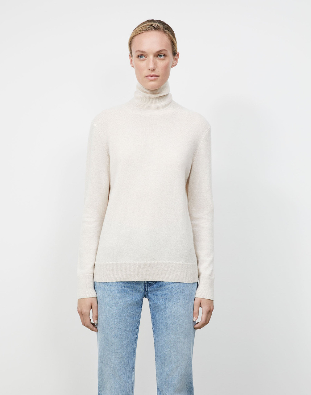 Lafayette 148 New York Cashmere Turtleneck Sweater in Oatmeal Melange