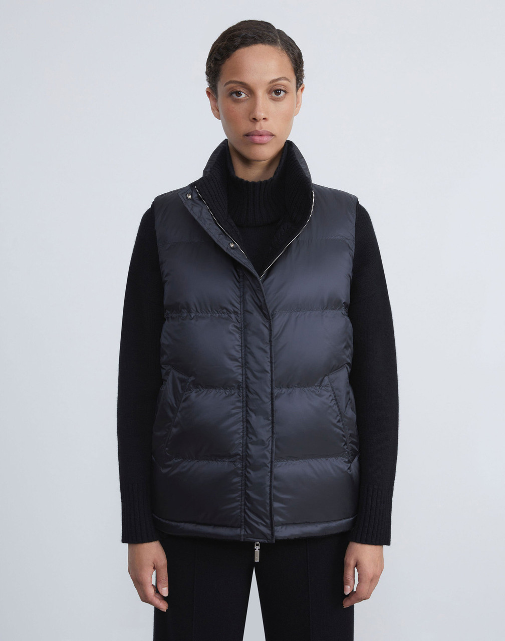 Lafayette 148 New York Wool Knit & Quilted Down Reversible Vest in