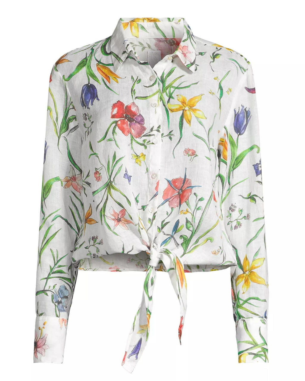 Tシャツ・カットソー 120%LINO SS25 SLIM FIT SHIRT (32ALIM19QB 0000115000054) 120% Lino Long Sleeve Printed Fabric Tie Shirt