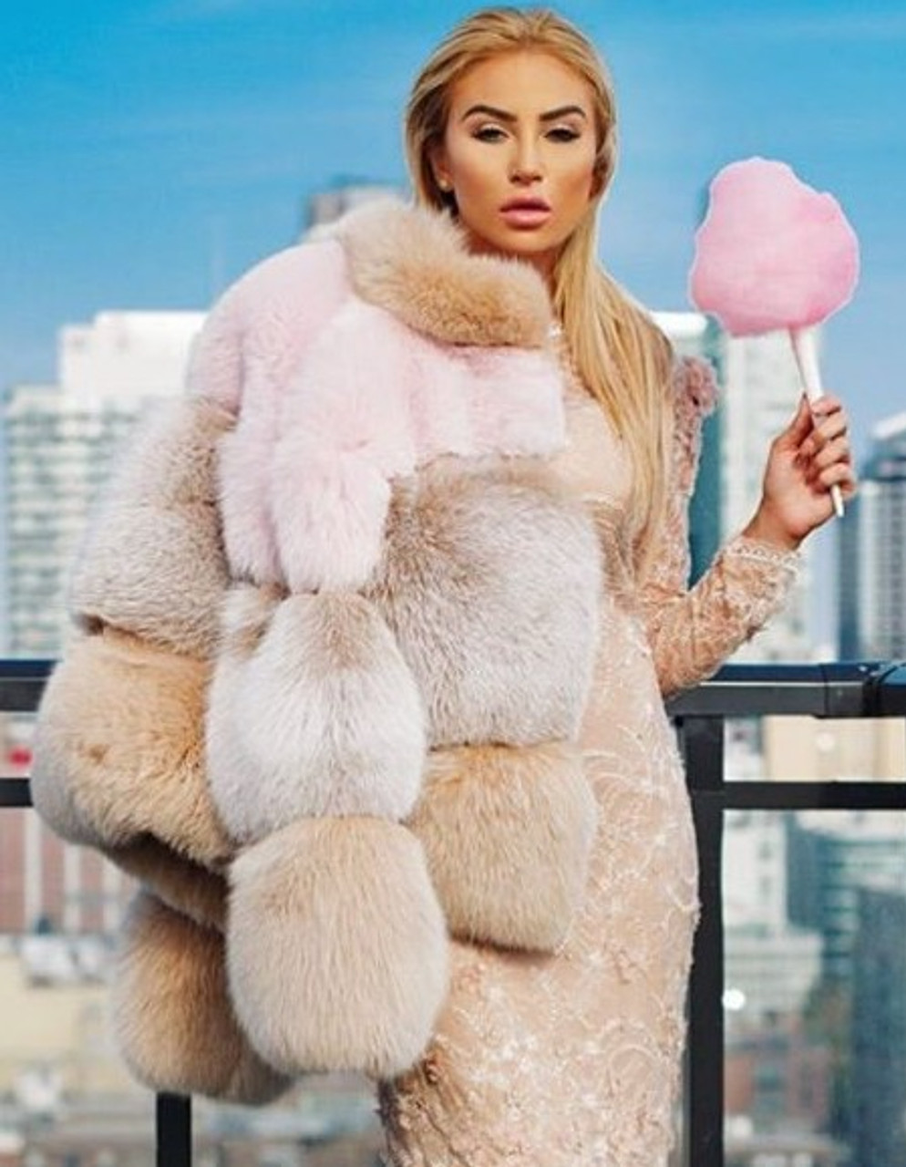 fox fur puffer jacket