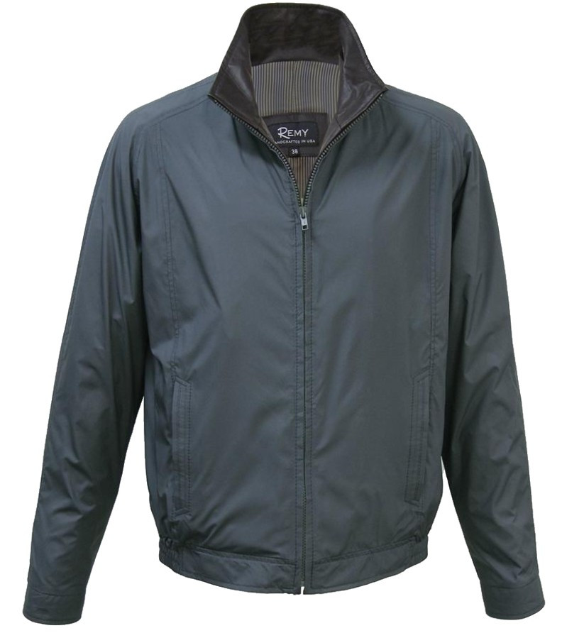 ジャケット・アウター RaHi Remy Men's Microfiber Water-Resistant Single Collar Jacket in Haze