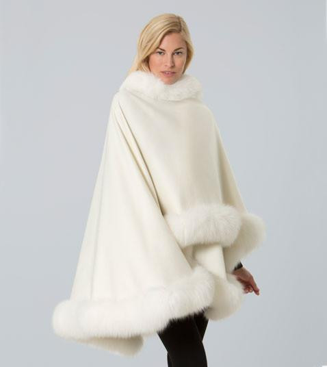 white cashmere cape
